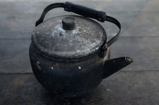 Old iron kettle