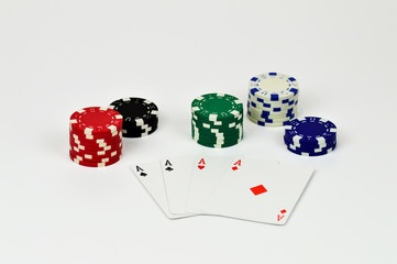 Ass-Poker mit Chips
