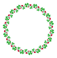 Round frame with shamrocks