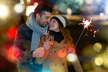 Silvester New years eve couple