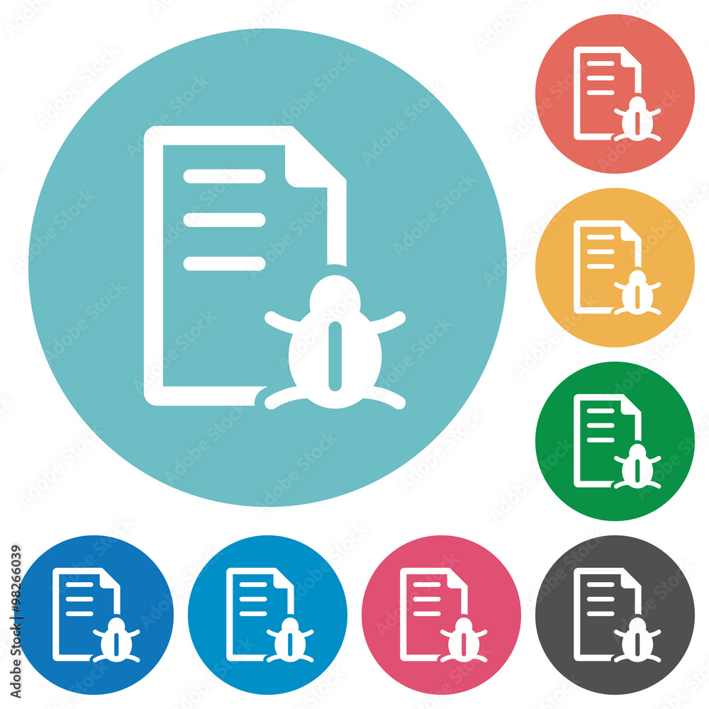 Poster flat bug report icons