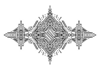 Naklejka premium Tribal art boho hand drawn geometric pattern.