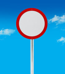 Blank traffic sign