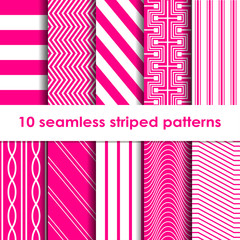 10 Seamless striped vector patterns