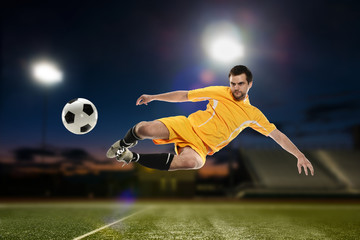 Soccer Player kicking the ball