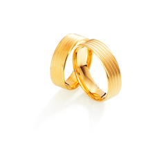 Isolated golden wedding rings
