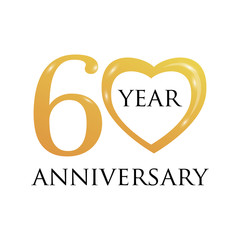 anniversary heart love gold