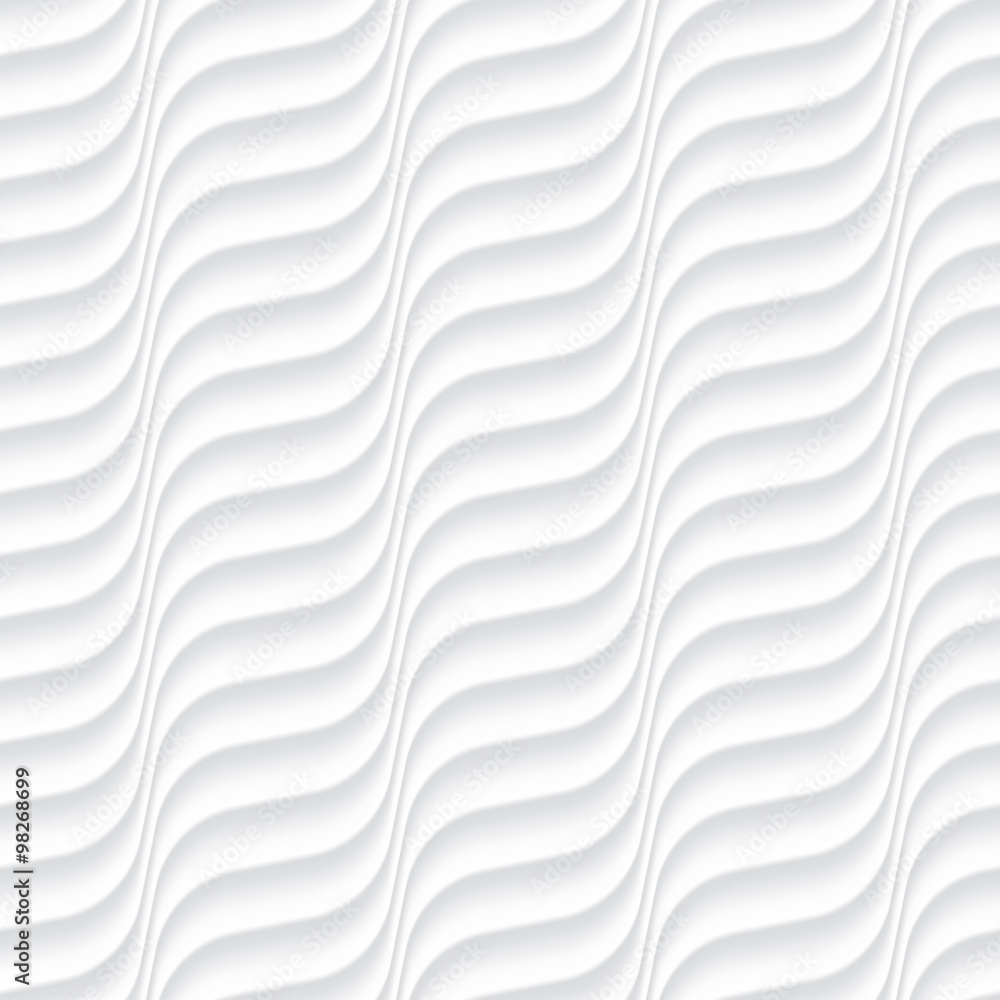 Poster white seamless background panel with wavy texture
