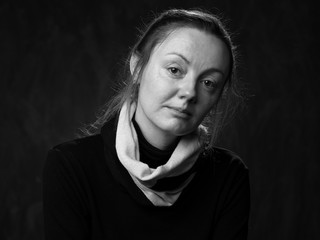 Portrait  of  bemused lady looking in the camera