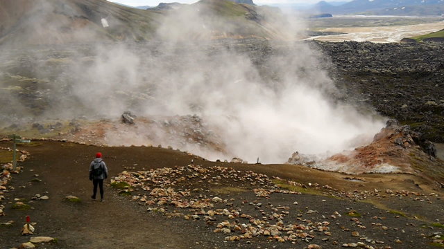 Geothermal area in Landmannalaugar, Iceland.