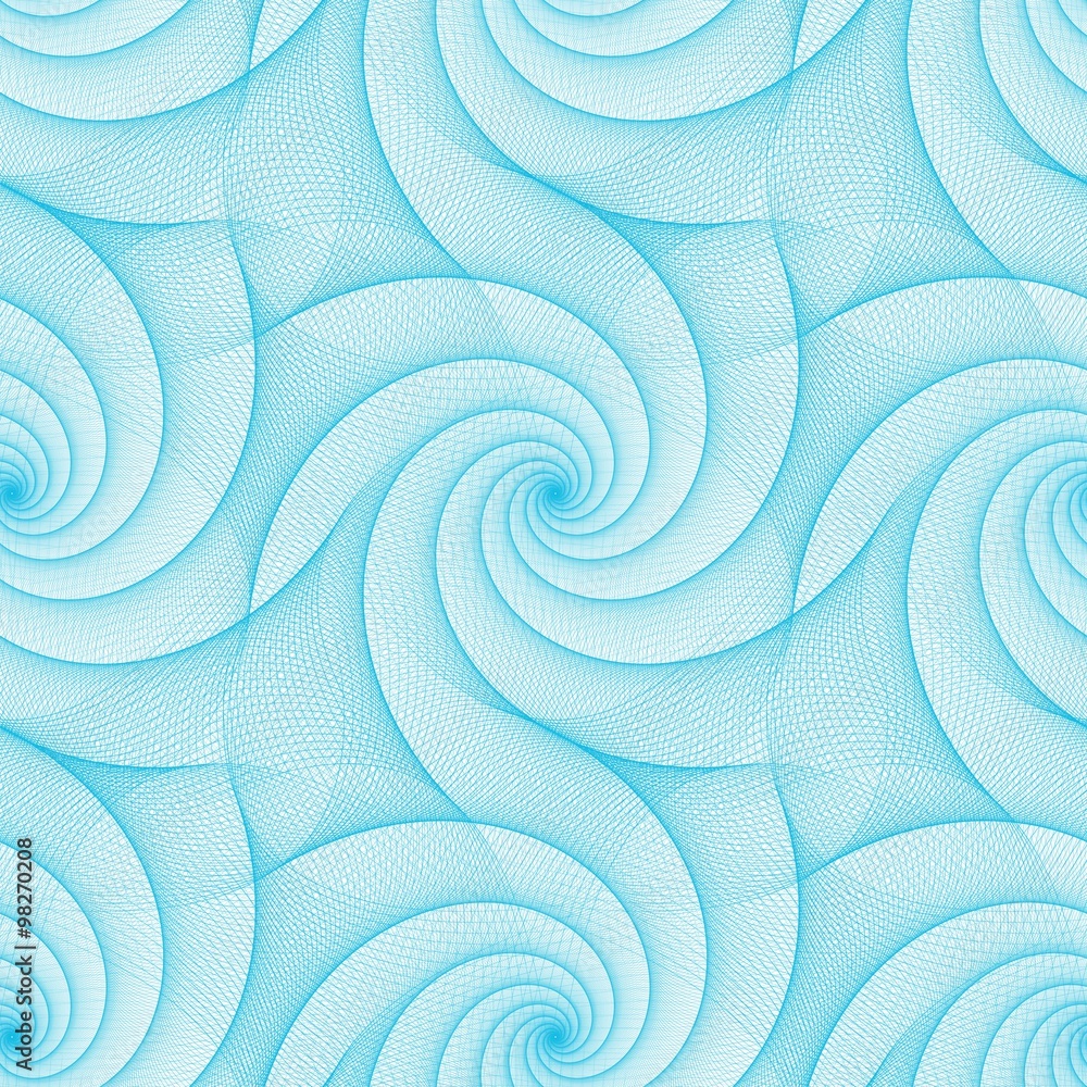 Poster cyan repeating fractal line pattern design
