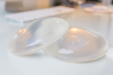 Fototapeta na wymiar Silicone breast implant