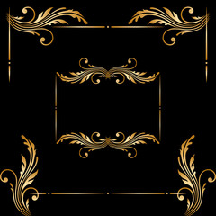 Vector set of vintage decorative elements.
