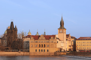 Obraz premium Prague at sunset