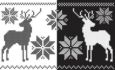 jacquard snowflake and deer