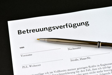 Patientenverfügung, Vorsorgevollmacht, Betreuungsverfügung, Formulare, Alter, Demenz, Vollmacht, Bevollmächtigter, Vertretung, Vertrauen, Betreuung, Unterschrift