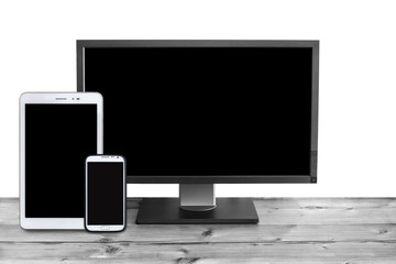 smartphone, tablet and computer display