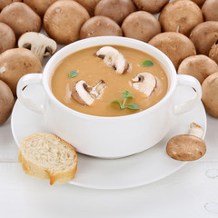 Gesunde Ernährung Pilzsuppe Pilz Champignons Suppe mit Pilze in