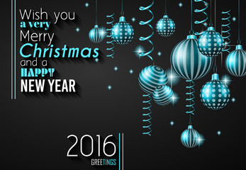 Fototapeta premium 2016 Happy New Year and Merry Christmas Background