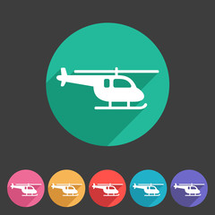helicopter icon flat web sign symbol logo set