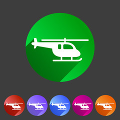 helicopter icon flat web sign symbol logo set