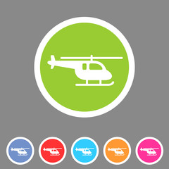 helicopter icon flat web sign symbol logo set