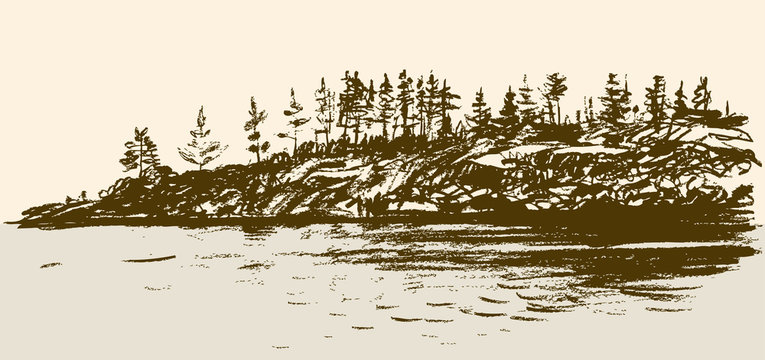 sketch of seashore