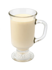 Eggnog in a Glass Cup with clipping path