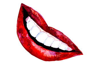 Sexy watercolor lips illustration