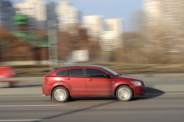 Fototapeta na wymiar red Motion Car