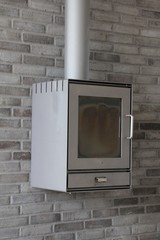 fireplace with Black brick background