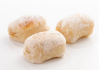 Portions of nougat marzipan