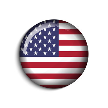  United States Flag Glossy Button