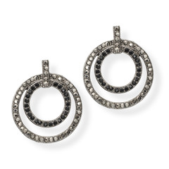 round diamond earrings isolated on white