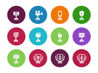 Cup circle icons on white background.