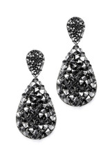 black earrings droplets on a white background - 98279002
