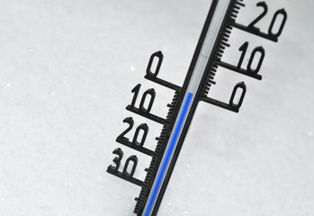 Thermometer in the snow