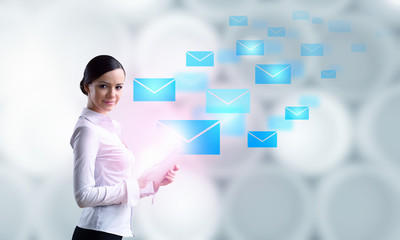 Woman using modern technologies