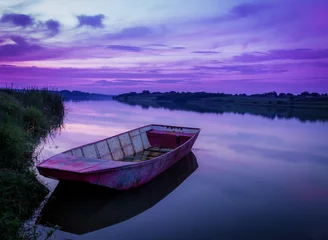 Printed kitchen splashbacks purple Romantic Time on Lake