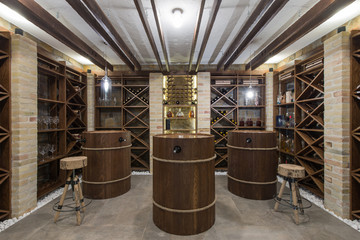 Wine cellar in luxury villa