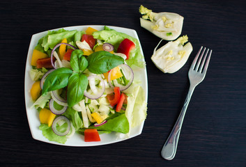 Fresh vegetable salad with fennel. Italian food.
