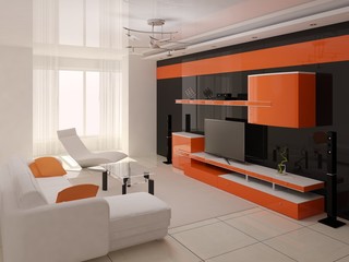 Design of cozy modern living room.