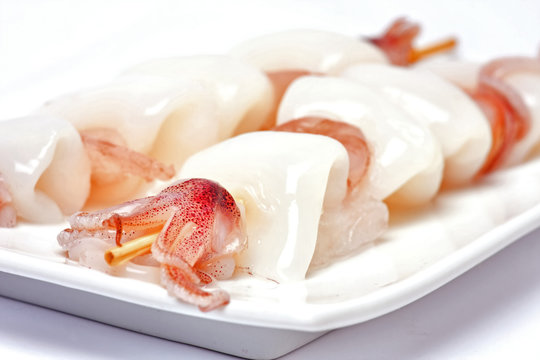 cuttle fish skewers