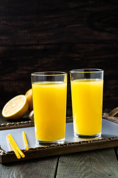 Fresh orange juice with ginger