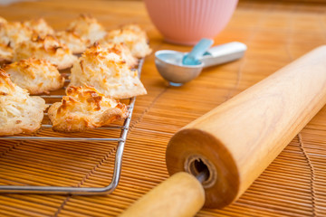 Fresh baked coconut macaroons.