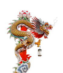 Fototapeta na wymiar Dragon statue isolated on white background