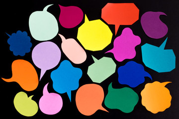 The Handmade Colorful Origami Balloons on the Black Background