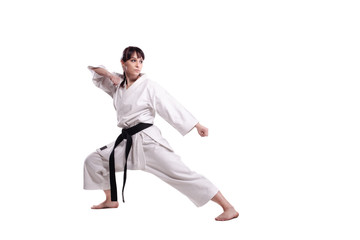 girl exercising karate