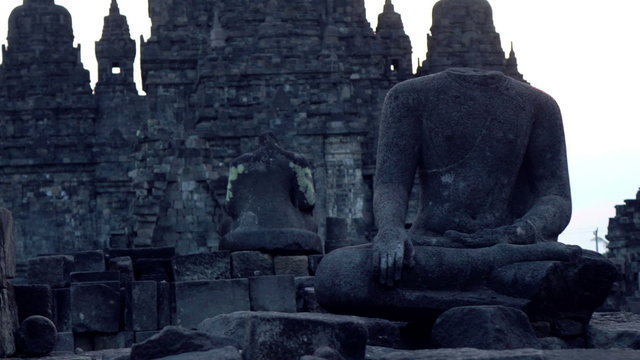 Ancient sculpture in Prambanan temple in Indonesia

