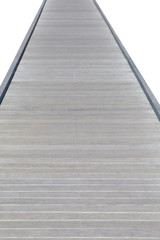 Wood bridge pathway isolated on white background